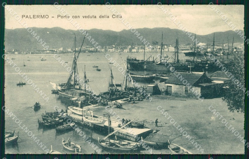 Palermo città Porto Barche cartolina MT2657 – fronte