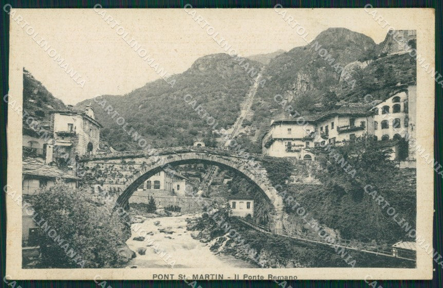 Aosta Pont Saint Martin Ponte Romano cartolina MT2682 – fronte