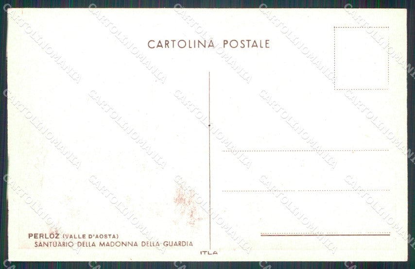 Aosta Perloz Santuario Madonna della Guardia cartolina MT2683 – retro