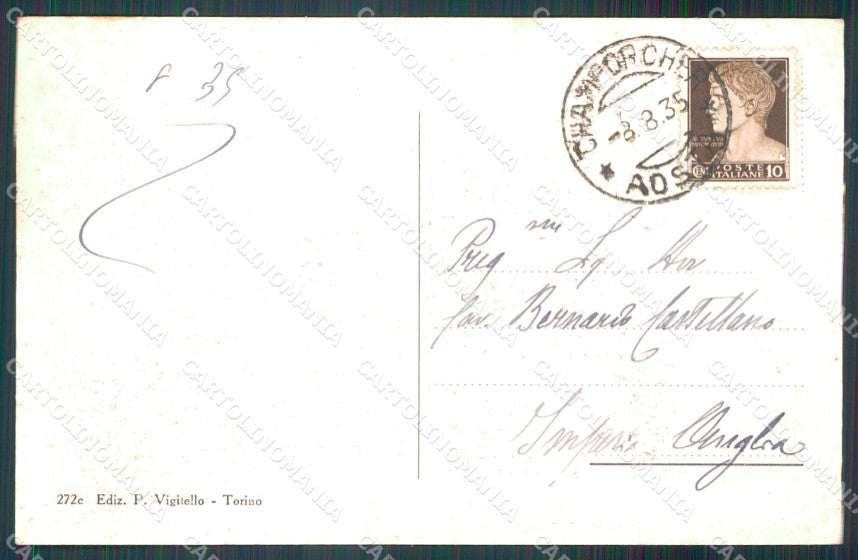 Aosta Champorcher Chateau cartolina MT2685 – retro
