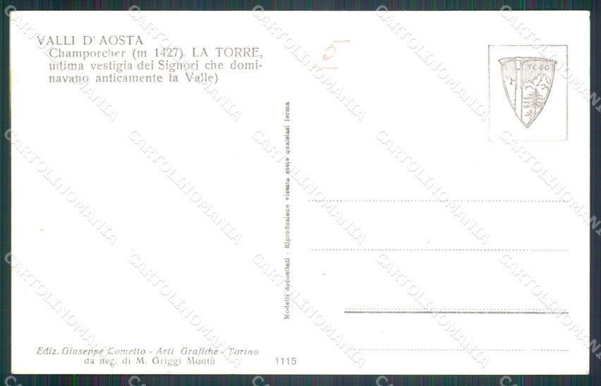Aosta Champorcher La Torre Foto cartolina MT2686 – retro