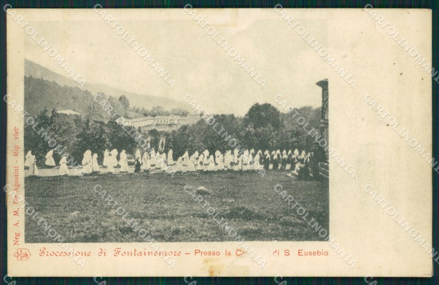 Aosta Fontainemore Processione ABRASA cartolina MT2703 – fronte