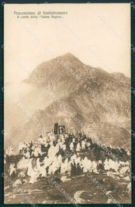 Aosta Fontainemore Processione cartolina MT2704 – fronte
