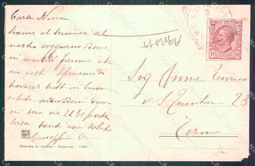 Aosta Gressoney Saint Jean ABRASA cartolina MT2710 – retro