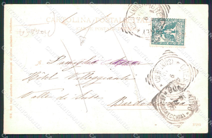 Aosta Gressoney Saint Jean Castel Savoia PIEGATA cartolina MT2712 – retro