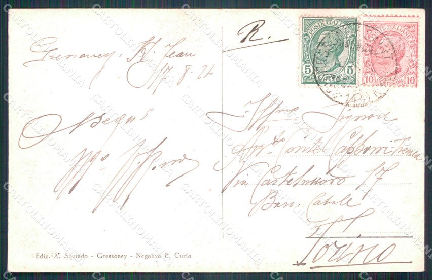 Aosta Gressoney Saint Jean Castel Savoia cartolina MT2713 – retro