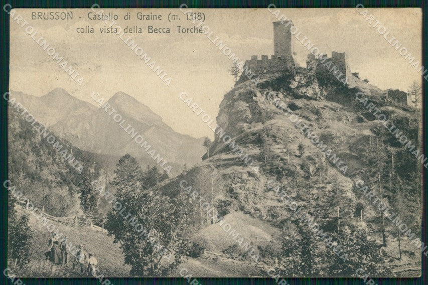 Aosta Brusson Brussone Becca Turché cartolina MT2738 – fronte