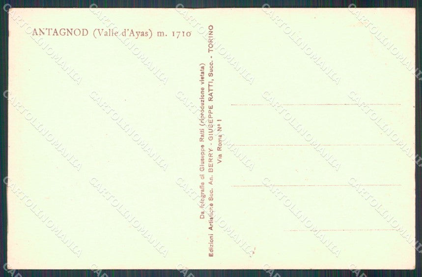 Aosta Antagnod Valle d'Ayas cartolina MT2743 – retro