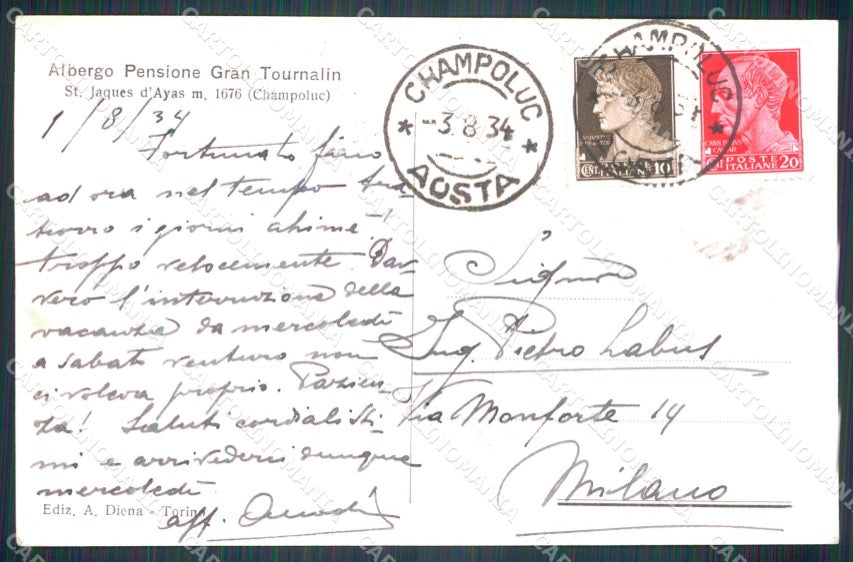 Aosta Ayas Saint Jacques Foto cartolina MT2752 – retro
