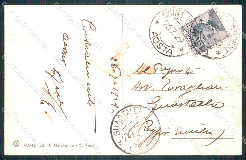 Aosta Saint Vincent cartolina MT2757 – retro