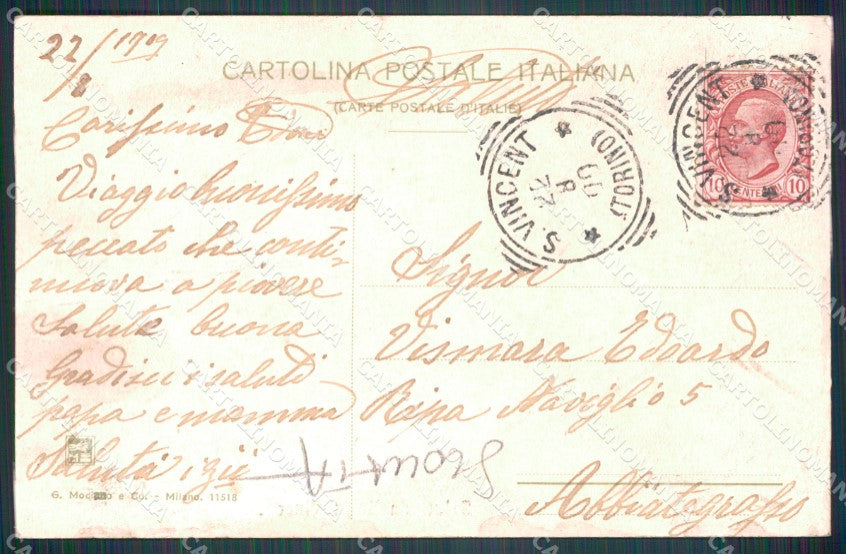 Aosta Saint Vincent SCOLLATA cartolina MT2761 – retro
