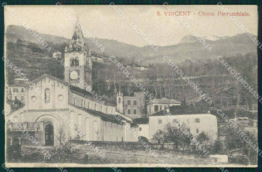 Aosta Saint Vincent Chiesa Parrocchiale cartolina MT2763 – fronte
