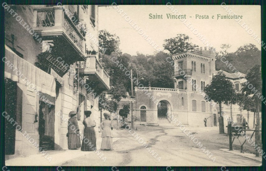 Aosta Saint Vincent Poste Funicolare cartolina MT2768 – fronte