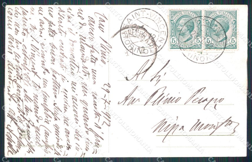 Aosta Saint Vincent Poste Funicolare cartolina MT2768 – retro
