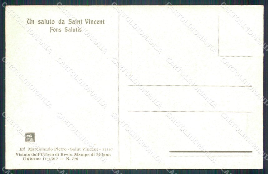 Aosta Saint Vincent Fonte della Salute cartolina MT2771 – retro