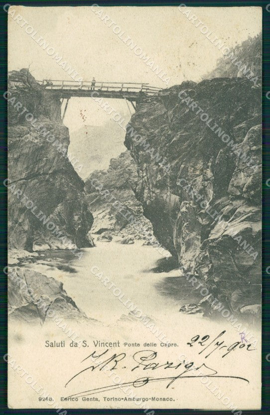 Aosta Saint Vincent Ponte delle Capre cartolina MT2776 – fronte