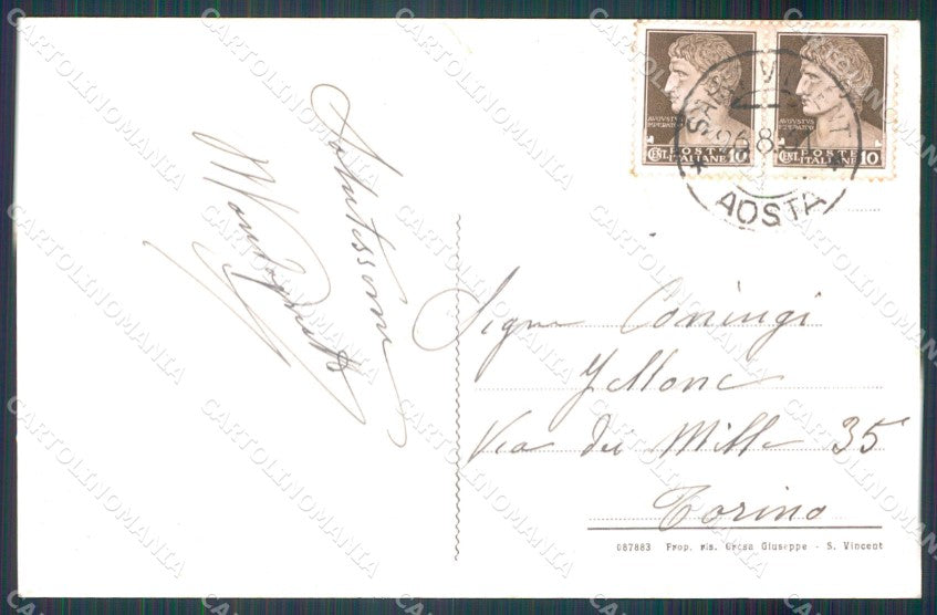 Aosta Saint Vincent Ponte delle Capre Foto cartolina MT2778 – retro