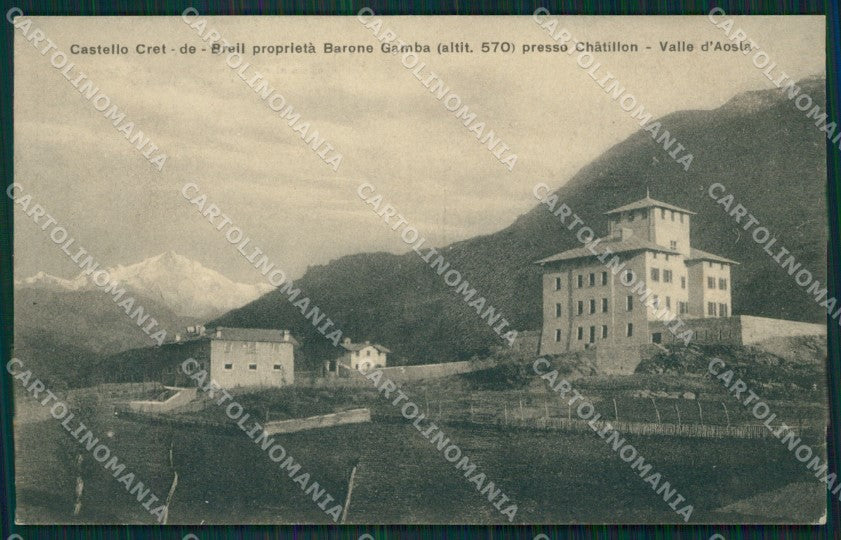 Aosta Chatillon Castello Cret de Breil cartolina MT2787 – fronte