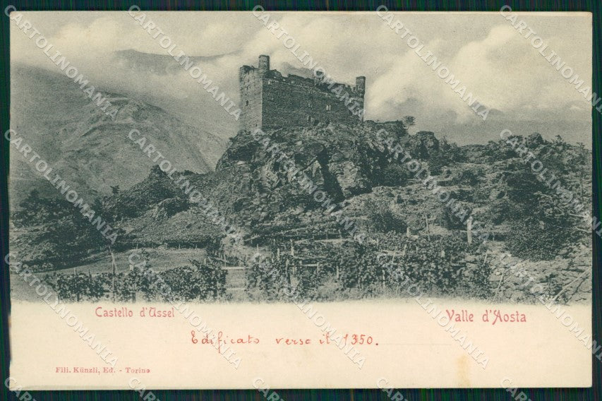 Aosta Chatillon Castello d'Ussel cartolina MT2788 – fronte