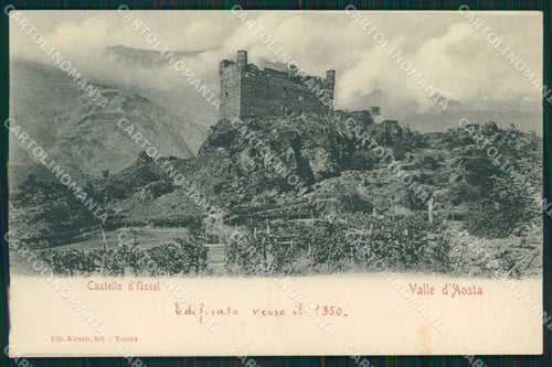 Aosta Chatillon Castello d'Ussel cartolina MT2788 – fronte