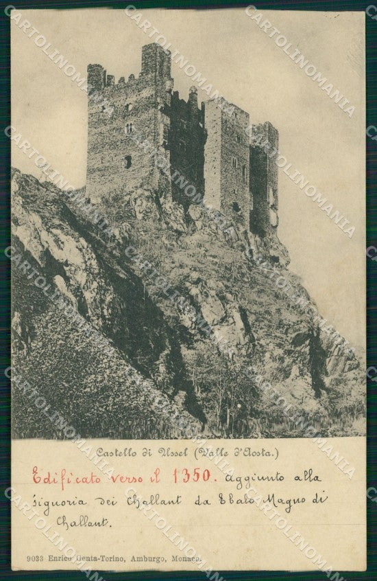 Aosta Chatillon Castello d'Ussel cartolina MT2790 – fronte
