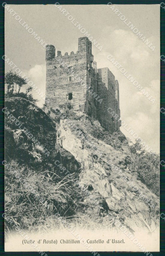 Aosta Chatillon Castello d'Ussel cartolina MT2791 – fronte