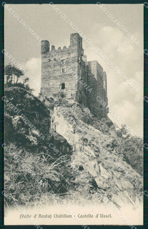 Aosta Chatillon Castello d'Ussel cartolina MT2791 – fronte