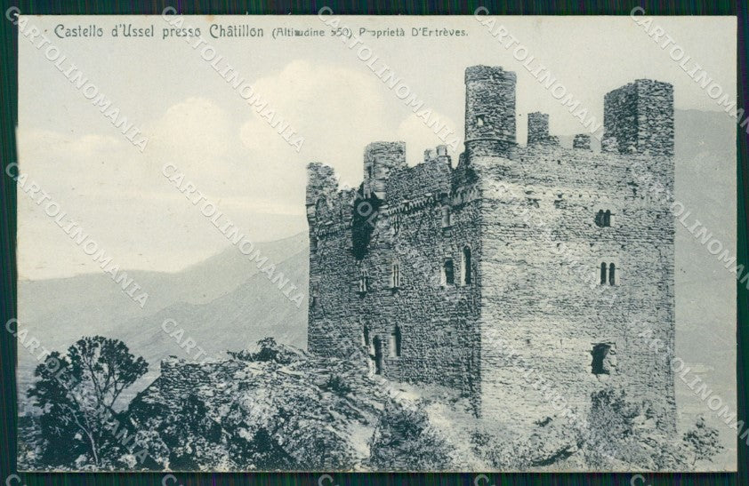 Aosta Chatillon Castello d'Ussel cartolina MT2793 – fronte
