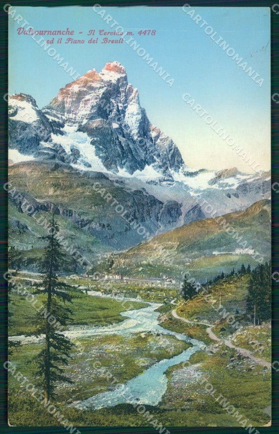 Aosta Valtournenche Bacino del Breuil Cervino cartolina MT2813 – fronte
