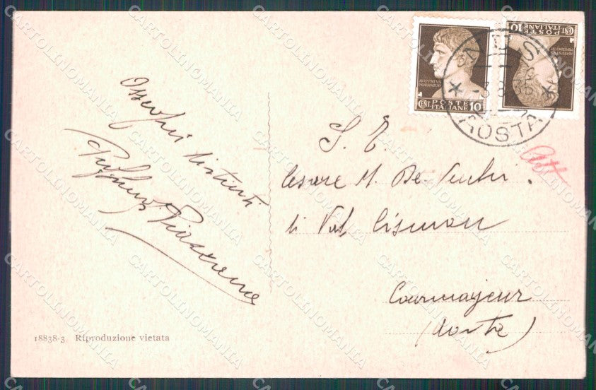 Aosta Nus Castello di Fenis cartolina MT2835 – retro