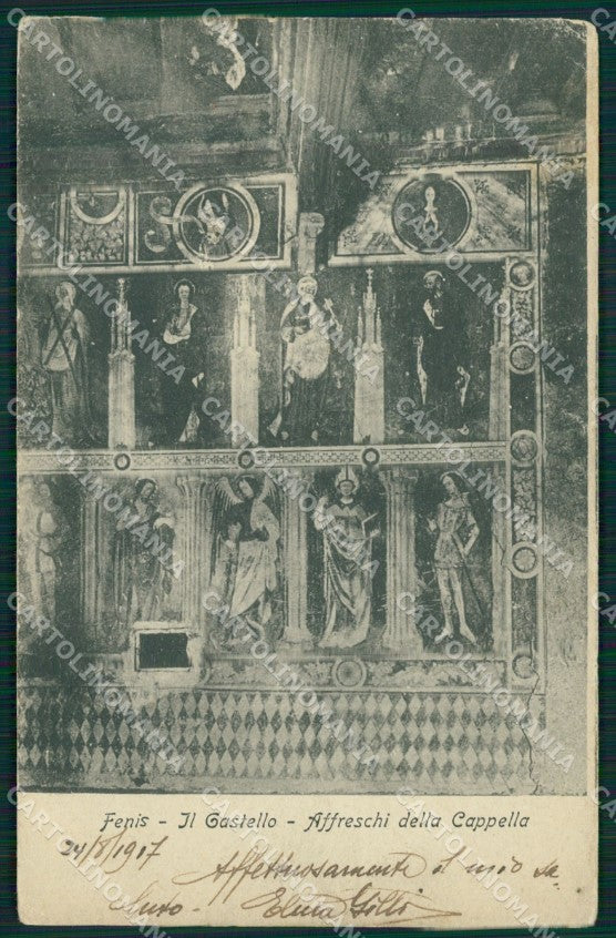 Aosta Fenis Castello di Cappella PIEGA cartolina MT2838 – fronte