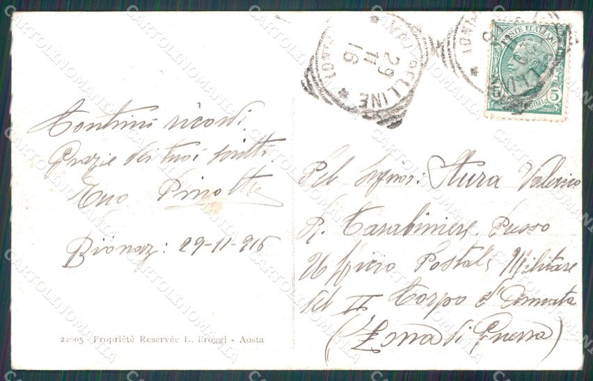 Aosta Bionaz Gruppo del Cervino PIEGHINA cartolina MT2851 – retro