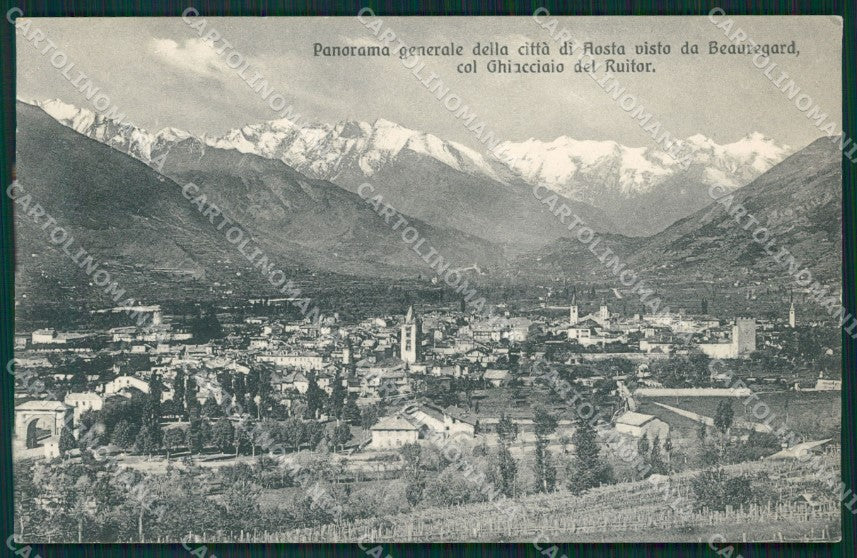 Aosta città Ghiacciaio del Ruitor Beauregard cartolina MT2855 – fronte