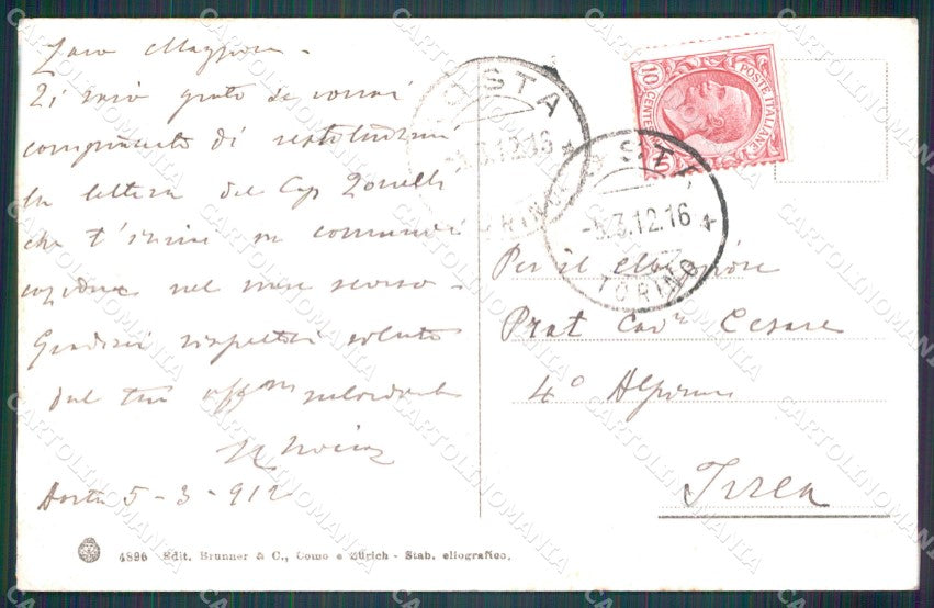Aosta città Stazione cartolina MT2857 – retro