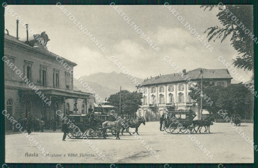 Aosta città Stazione Carrozze cartolina MT2858 – fronte