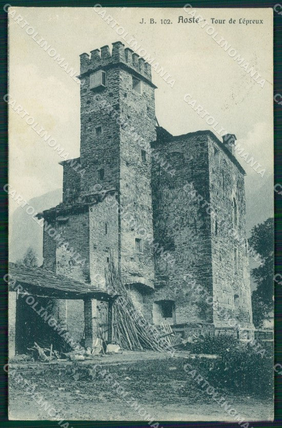 Aosta città Torre del Lebbroso cartolina MT2864 – fronte