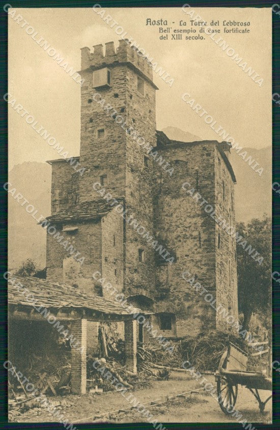 Aosta città Torre del Lebbroso cartolina MT2865 – fronte