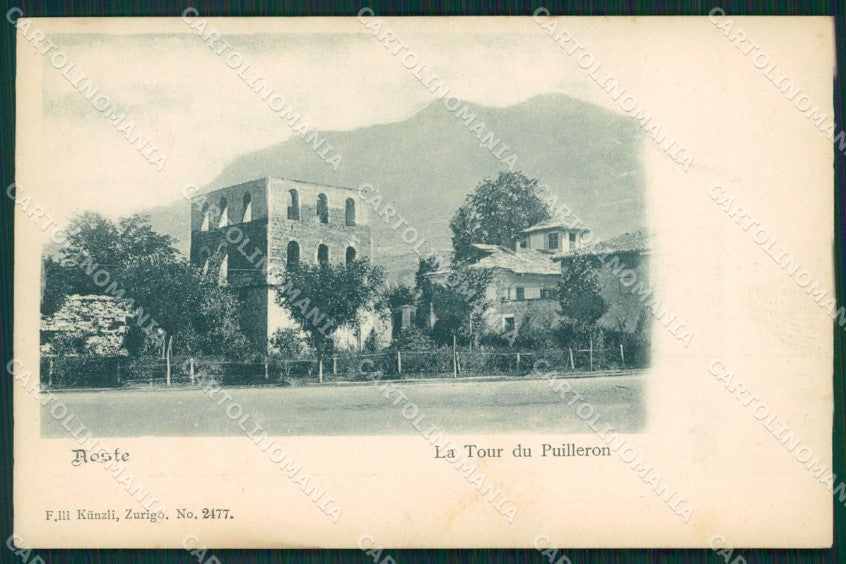 Aosta città Torre di Puilleron cartolina MT2872 – fronte