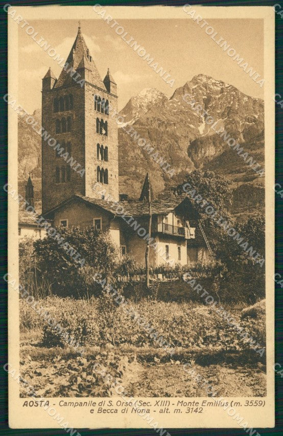 Aosta città Campanile di Sant'Orso cartolina MT2878 – fronte
