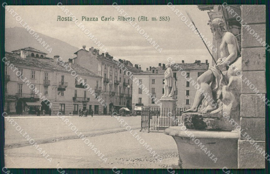 Aosta città Piazza Carlo Alberto cartolina MT2890 – fronte