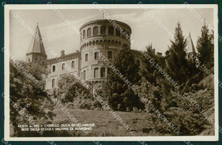 Aosta città Castello Duca degli Abruzzi Alpinismo Foto cartolina MT2895 – fronte
