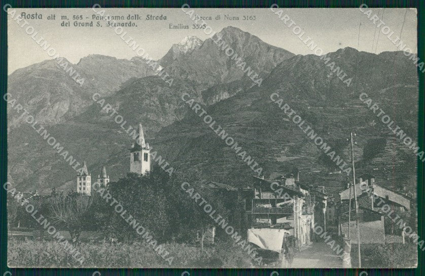 Aosta città Panorama dal Gran San Bernardo cartolina MT2900 – fronte