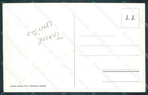 Aosta Cani del Gran San Bernardo Nevicata TRACCE UMIDO cartolina MT2908 – retro