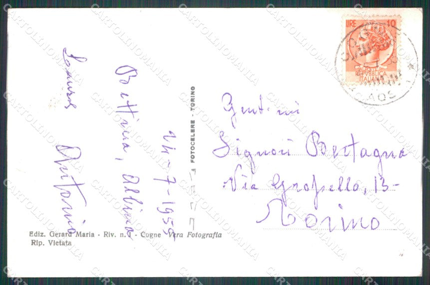 Aosta Cogne Ghiacciaio Gran Paradiso Foto cartolina MT2919 – retro