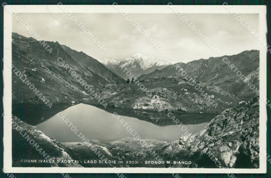 Aosta Cogne Lago di Loie Monte Bianco Foto cartolina MT2933 – fronte