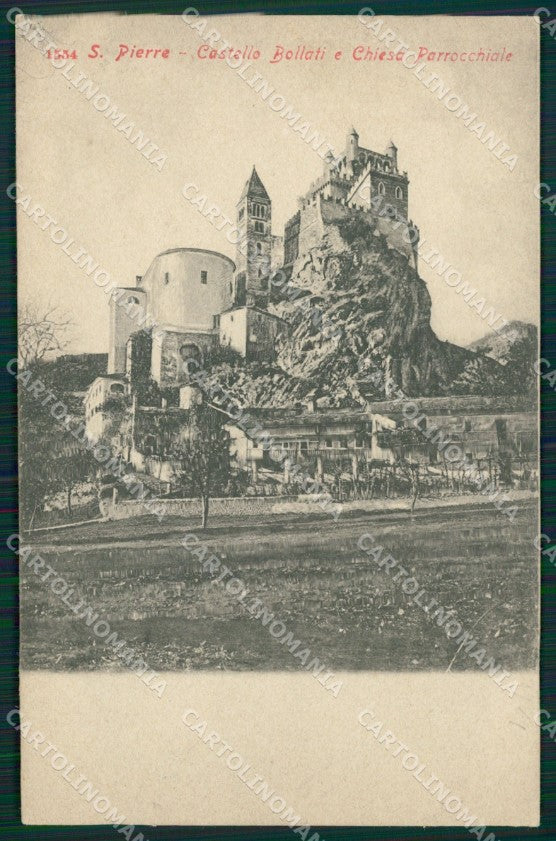 Aosta Saint Pierre Castello Bollati cartolina MT2945 – fronte