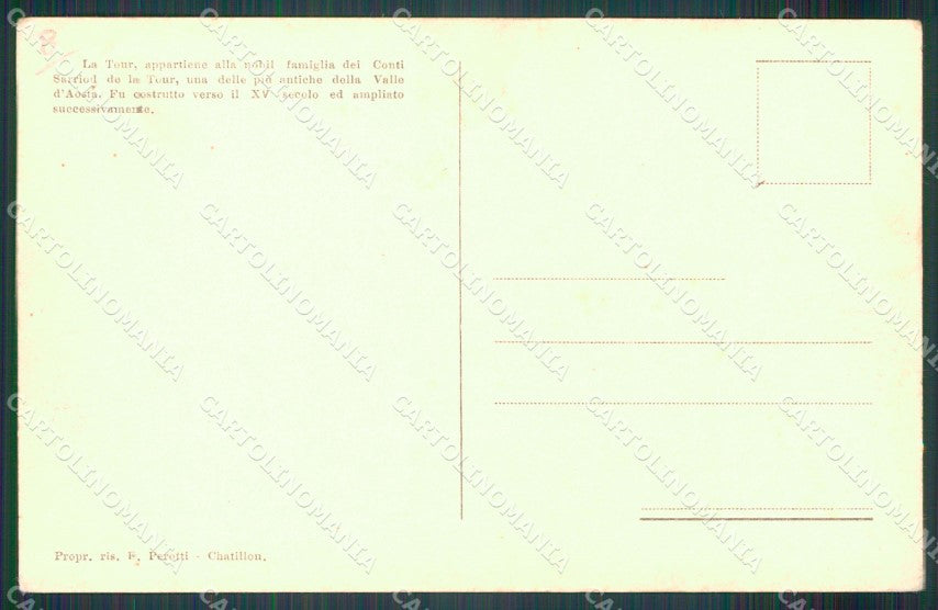 Aosta Perloz La Tour cartolina MT2949 – retro