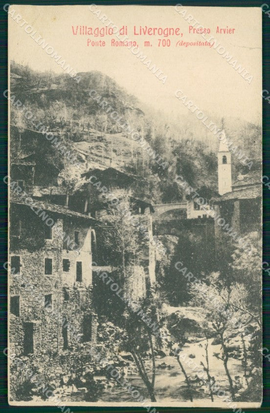 Aosta Arvier Liverogne Ponte Romano cartolina MT2964 – fronte