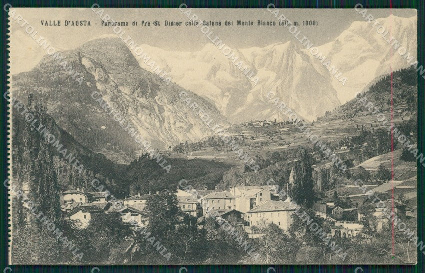 Aosta Pré Saint Didier Monte Bianco cartolina MT2972 – fronte