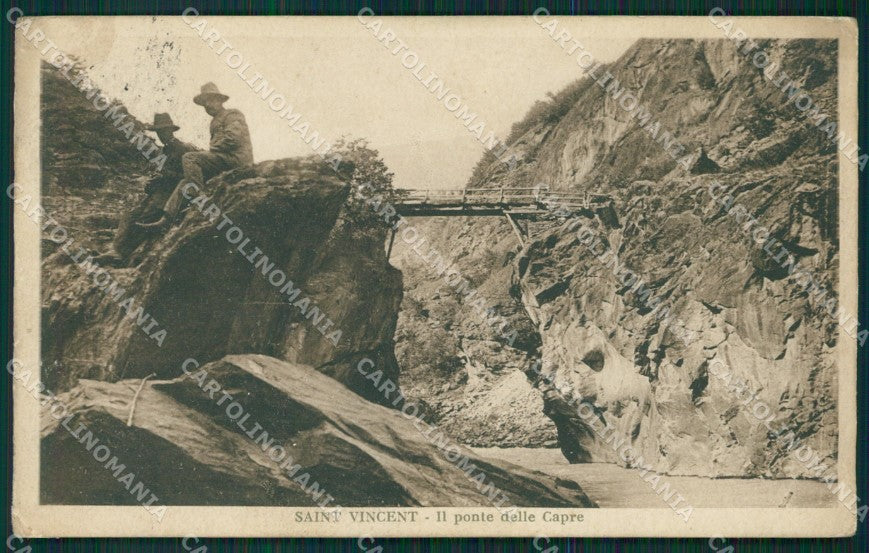 Aosta Saint Vincent Ponte delle Capre RIPARATA cartolina MT3004 – fronte